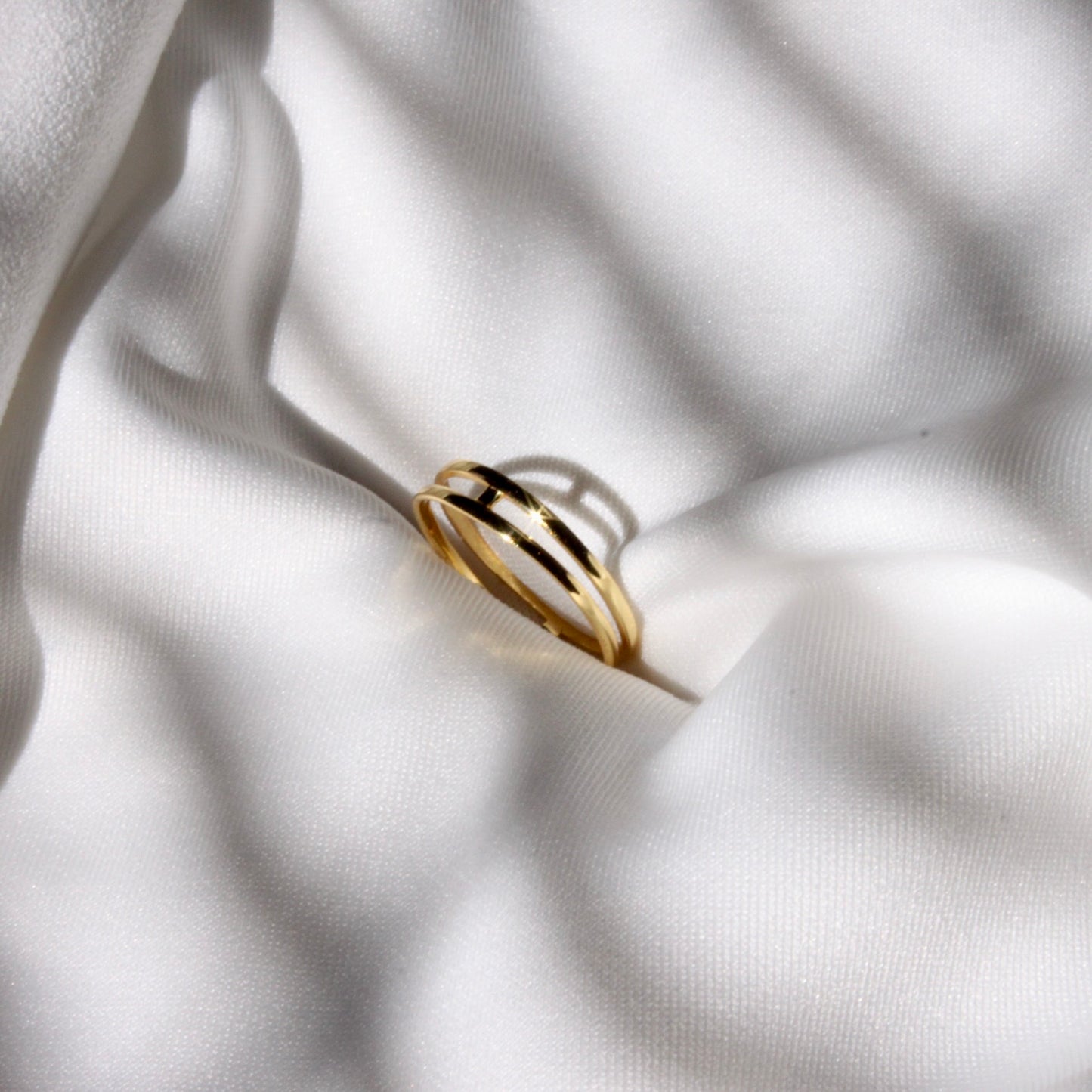 Gold Double Line Ring