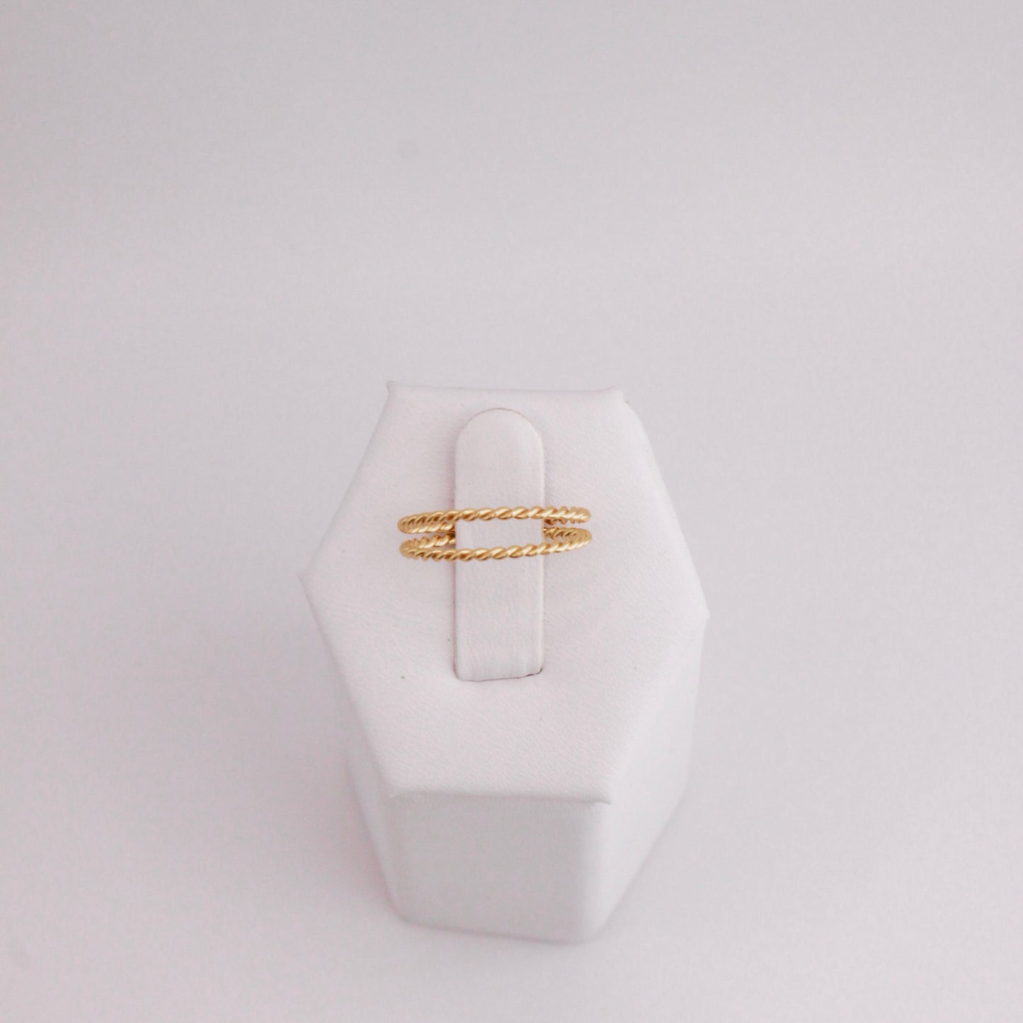Gold Plated Twisted Double Line Ring